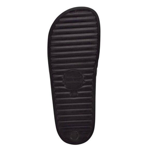 NINE WEST SERENITY Women's Strappy Flats Slide Sandals Black Rubber Size 8 - Picture 6 of 9